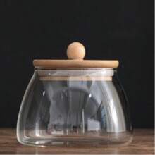 600ml Glass Jar With Bamboo Lid, Airtight Coffee Bean Container, Suitable For Kitchen Storage Of Candy Jars - Multicolor - View 5