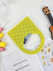 Túi xách tay cao cấp đa năng kiểu Pháp cổ điển, chất liệu dệt đính hạt, thuộc dòng sản phẩm mới của Niche. - Màu vàng - Xem 5