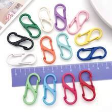 10pcs Colorful S Carabiner Clips Spring Loaded Quick Hook Keychain Backpack Bag Charm DIY Craft Accessories 14x33mm - Buckle - View 7