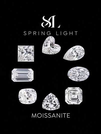 1-10克拉精密切割莫桑石裸石，D色VVS1净度，DIY珠宝的理想之选，完美礼品之选