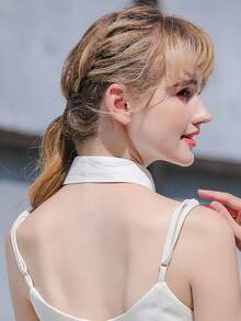 1pc Women's New Fashionable Minimalist Detachable Collar, Multi-Functional Shirt/Sweatshirt Basic Collar Accessory - White - View 5