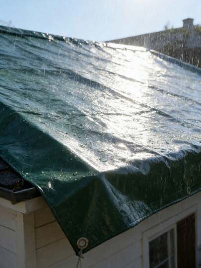 Lona impermeable de alta resistencia, lona de plástico resistente a los rayos UV con ojales y bordes reforzados, adecuada para patio al aire libre, piscina, barco, techo, camping, barcos, automóviles y garajes, etc. - Múltiples tamaños disponibles