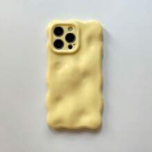 Solid Color Novelty 1pc Candy Color 3D Wavy Textured Shockproof Phone Case Compatible With IPhone 17/17 Pro/17 Pro Max/AIR/16/16 Pro/16 Plus/16 Pro Max/15/15 Plus/15 Pro/15 Pro Max/14/14 Pro/14 Plus/14 Pro Max/13/13 Pro/13 Pro Max/12/12 Pro/12 Pro Max/11/11 PM, Macaron Soft Shell Spring Gift - Yellow - View 8
