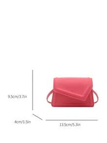 New Spring/Summer Women's Handbag, Retro Fashion Mini Tote Square Bag, Flap Opening, Adjustable Long Shoulder Strap, Small Capacity Lightweight Minimalist Crossbody Bag - Pink - View 7