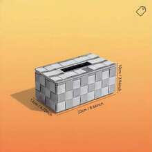 Handwoven Polypropylene Tissue Box, Suitable For Home And Office Use, Water-Resistant Material - Light Grey - View 7