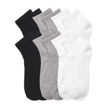 12 Pairs Cotton Cushion Quarter Socks Cotton Blend Athletic Sports Workout Running Socks Comfort Cozy Sweat-Absorbing Anti-Slip Comfy Value Pack - 四分之一什錦色包 - 查看 1