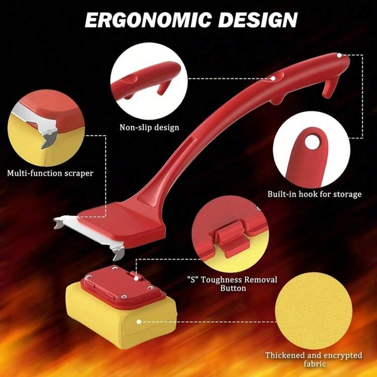 Bristle Free Grill Brush For Outdoor Grill,  Non-Metal BBQ Grill Cleaner For Outdoor Grills & Griddles, Heat Resistant Grill Cleaning Brush Fit Blackstone Traeger, Gift For Men Dad - A - Xem 2