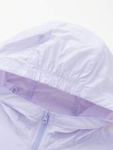 Balabala Áo khoác mùa hè nhẹ, chống tia UV, thoáng mát, có mũ trùm đầu, dành cho bé gái và bé trai. - hồng tím - Xem 3