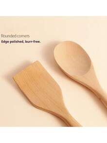 1/5pcs High-End Quality Wooden Cooking Tools, Non-Stick Wooden Spoons And Spatulas, Wooden Ladles, Strainers And Cooking Spoons, Spatulas, Suitable For Serving Soup, Steak, Honey, Tea, Milk, Desserts, Cereal, Kitchen, Restaurant And Other High-Temperature Cooking, Non-Stick Pans, Heat-Resistant, Easy To Clean, Durable, Essential Kitchen Items. - Multicolor - View 9