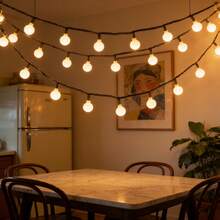 1 pezzo 50 LED/700 cm/275,59 pollici, 100 LED/1200 cm/472,44 pollici Luci a stringa verde oliva USB con 8 modalità di illuminazione, adatte per camera da letto, soggiorno, veranda, matrimonio, festa e decorazione per vacanze - Sfera bianca USB - Visualizzare 7