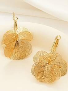 HOTNICE Hoa tai thanh lịch với thiết kế cầu kỳ, phù hợp để đeo hàng ngày và đi nghỉ mát. - Vàng - Xem 4