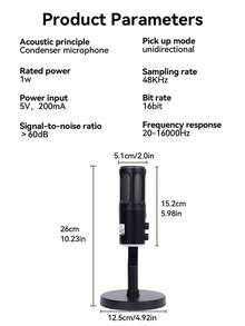 1pc SU8 Gaming USB Microphone, RGB Desktop Condenser Microphone, Suitable For Laptop, Desktop PC, Birthday, Christmas, Thanksgiving, New Year Gift - Type C - View 10