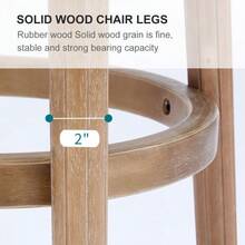 High-Quality Bar Stools Made Of Leather And Wood, 360° Swivel Bar Stool With Backrest, Bar Stools At Counter Height For Kitchen, Dining Room And Bar - White - View 9