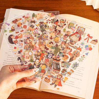 Adesivos para diário com tema de conto de fadas e animais pequenos, na floresta. Adoráveis, perfeitos para estudantes e para decorar capas de celular.