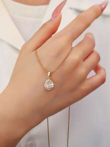 Bộ 4 mặt dây chuyền vàng dành cho nữ, hình tròn, giọt nước, hình vuông, đính đá Cubic Zirconia mịn, thiết kế dạng dây xích hình rắn có vòng chữ O, trang sức tối giản tinh tế, dễ thương, ít gây dị ứng và thân thiện với da nhạy cảm, món quà ý nghĩa cho kỷ niệm, ngày Valentine, sinh nhật dành tặng bạn thân, bạn gái, mẹ, con gái. - Nhiều màu - Xem 10