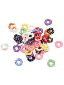 20pcs Random Color Acrylic Resin Hexagon Large Hole Wavy Edge Stacking Beads, Suitable For Pens, Macaron Spacer Beads, Keychains, DIY Earrings, Necklaces And Jewelry Accessories, 3 Designs Provided - Multicolor - View 10