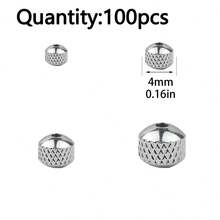 30-200 piezas Cuentas redondas de acero inoxidable, cuentas sueltas para hacer pulseras, collares, aretes, cuentas redondas pequeñas de precisión, con patrón de malla - Malla - Ver 13