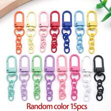 15pcs Colorful Lobster Claw Clasps For Keychains Colorful Metal Swivel Snap Hooks With Key Rings Swivel Clasps Snap Hooks Key Chain Clip Hook Flat Split Keychain Ring For DIY Crafts Accessories - Keychain - View 18