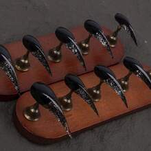 Dark Aesthetic Nails,10Pcs Handmade Gothic Dark Extra Long Dragon Claw Press On Nails,Black Lace Transparent Design Y2K Stiletto Fake Nails,Thickened Reusable False Nails For Party & Club - Black - View 12