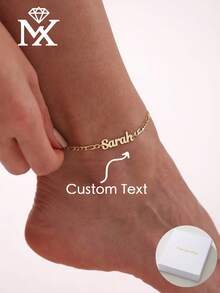 Vòng chân khắc tên cá nhân, Vòng chân khắc tên theo yêu cầu, Quà tặng Ngày của Mẹ, Vòng chân có khắc tên - Nhiều màu - Xem 2