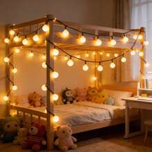 1 pezzo 50 LED/700 cm/275,59 pollici, 100 LED/1200 cm/472,44 pollici Luci a stringa verde oliva USB con 8 modalità di illuminazione, adatte per camera da letto, soggiorno, veranda, matrimonio, festa e decorazione per vacanze - Sfera bianca USB - Visualizzare 2