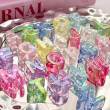 200克彩色亚克力大字母珠饰品制作材料套装，手工DIY手机链、项链、钥匙扣、汽车挂饰 - 彩色 - 查看 3