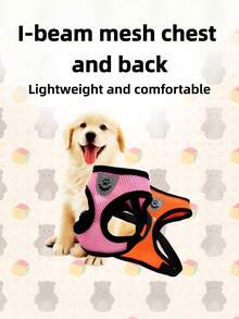Reflective Breathable Dog Harness & Leash Set, Adjustable Soft Mesh Pet Vest For Small Dogs, Pink - Pink - View 2