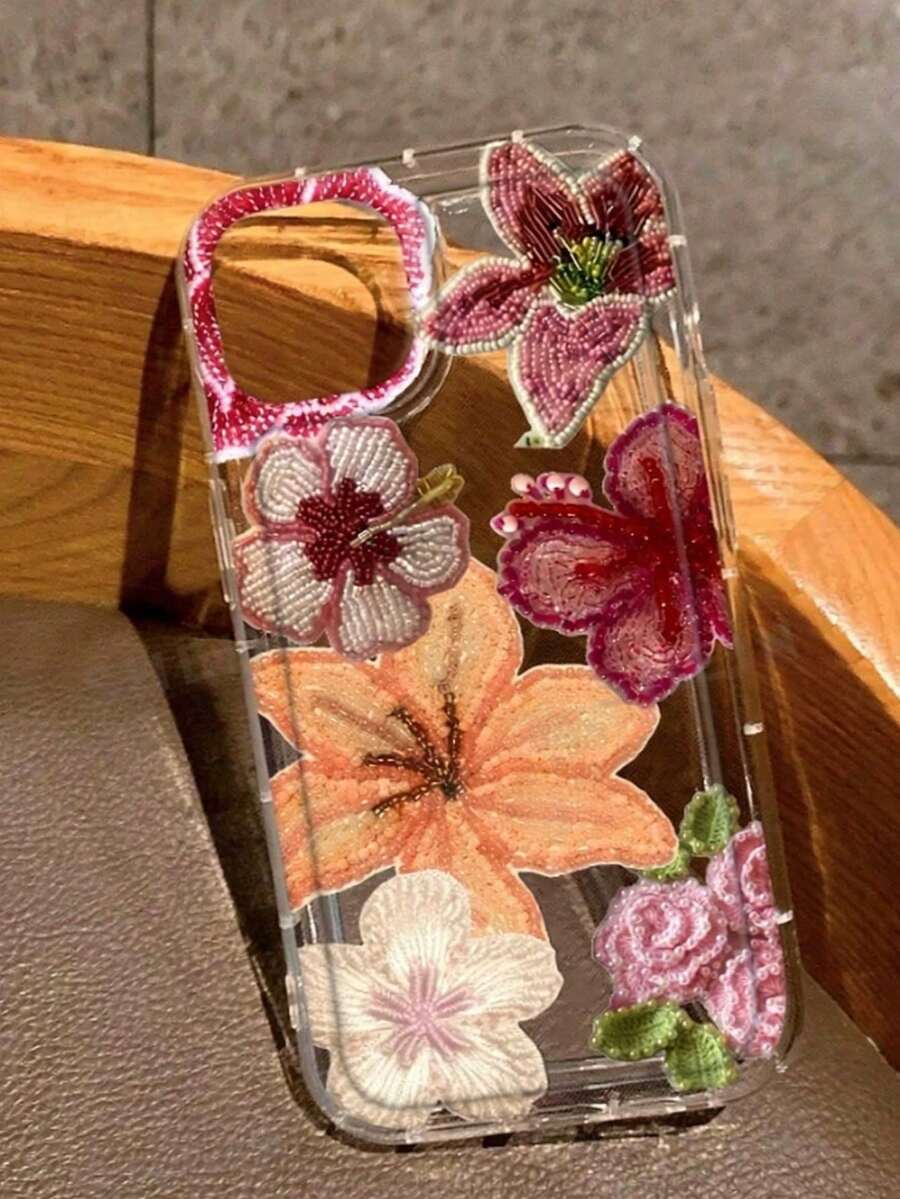 Ốp lưng điện thoại mềm mại chống rơi họa tiết hoa đính cườm Flower 1, phù hợp với 16/11/12/13/14/15/15Pro/15 Plus/15 ProMax/7Plus/8Plus/X/Xs Max/Xr/11Pro/12Pro/13Pro/14Pro/12mini/13mini/11ProMax/12ProMax/13ProMax/14ProMax/14Plus/6/6S/6Plus/7/8/16Pro/16Plus/16ProMax/SE và - Nhiều màu - Xem 1