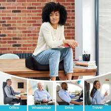 Memory Foam Seat Cushion for Office Chair Ergonomic Chair Cushions for Tailbone Pain Relief Sciatica and Back Support Office Chair Cushion and Car Seat Cushion - Negro - Ver 6