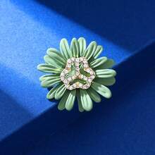 1pc Elegant Zinc Alloy Luxury Enamel Inlaid Sparkling Rhinestone Daisy Flower Brooch, Suitable For Women's Daily Wear - Daisy - View 4