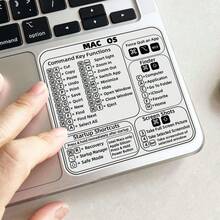 1pc Apple IOS System Laptop Keyboard Shortcut Sticker, Compatible With All Apple IOS System Computers/Keyboards - Black and White - View 7