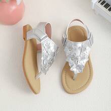 Màu bạc: Sandal công chúa đính hoa màu bạc cho bé gái, giày đi biển mềm mại, chống trơn trượt cho trẻ em, dép mùa hè cho bé gái. - Bạc - Xem 3