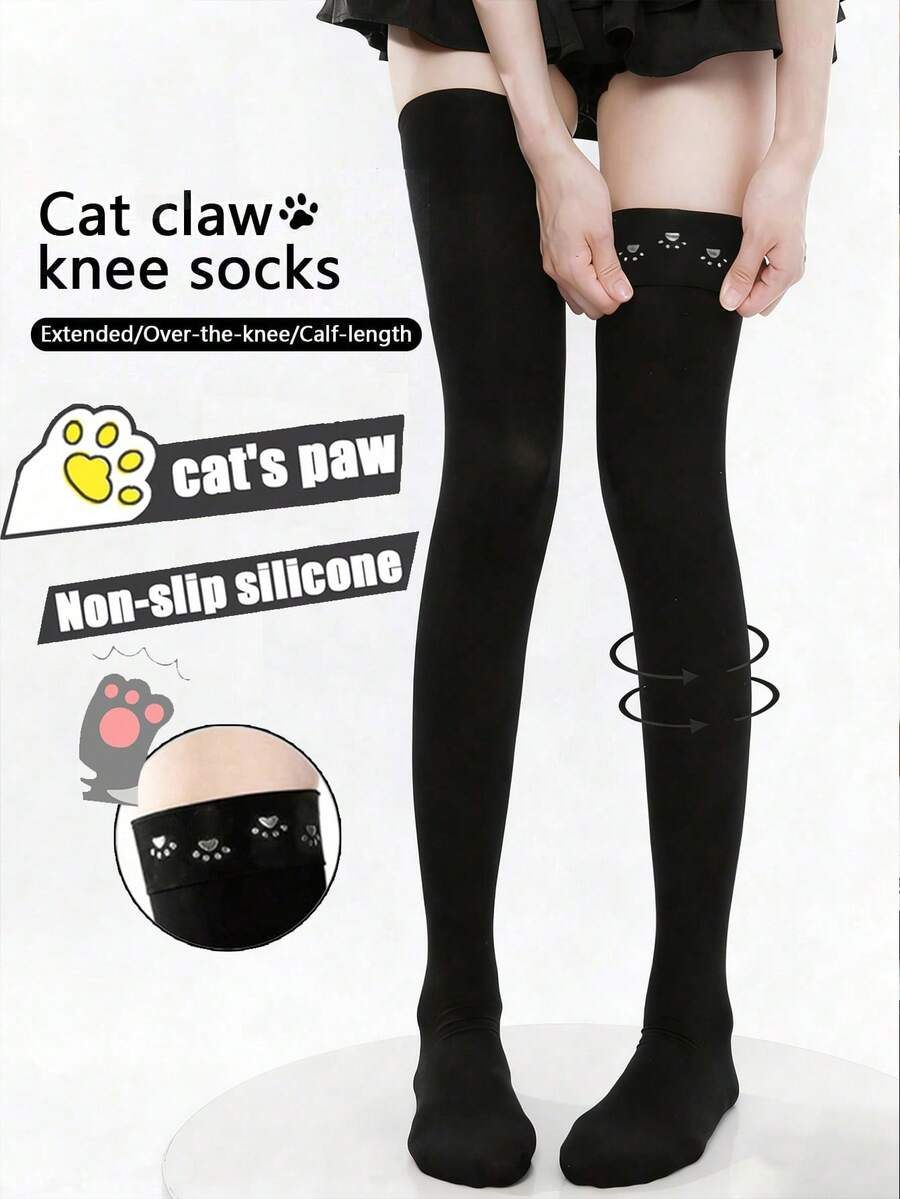 1 Pair Women's Thigh High Compression Stockings - Graduated Compression Socks, Thin And Breathable, Closed Toe Non-Slip, Comfortable And Warm - Multicolor - View 1