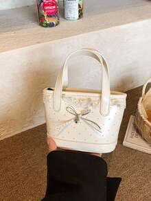 Túi xách ren hình trái tim, túi xô mini ngọt ngào và cá tính, túi đeo chéo độc đáo dành cho nữ. - Nhiều màu - Xem 2