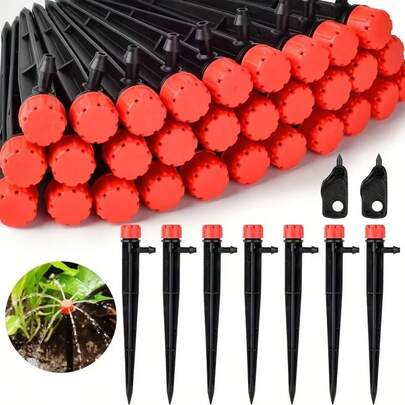 Preferred Adjustable Garden Drip Irrigator With Soil Insertion Screw And 1/4 Inch Drip Pipe Connector, Suitable For Lawn, Plant, Flower, And Greenhouse Irrigation Systems.