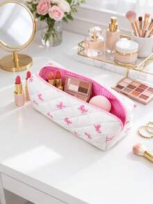 Cute & Spacious Makeup – Bag Handbag, Lightweight, Perfect For Travel, Daily Life & Outings - Pink - View 8