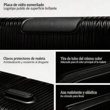 palanca de silicona de gran capacidad, manillar de mano, placa anticolisión de borde, contraseña de  de carga súper grande, hebilla anti - raspado, rueda de rodamiento silenciosa - Negro - Ver 3