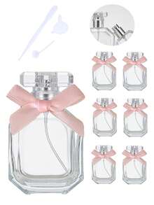1 pieza Botella de perfume transparente de 50ml con cabezal de bomba, embudo de regalo, cuentagotas, atomizador recargable, botella de spray cosmético de gran capacidad para agua, botella de vidrio - rellenable y reutilizable para viajes, regalo del Día de San Valentín, regalo del Día de la Madre - Multicolor - Ver 2