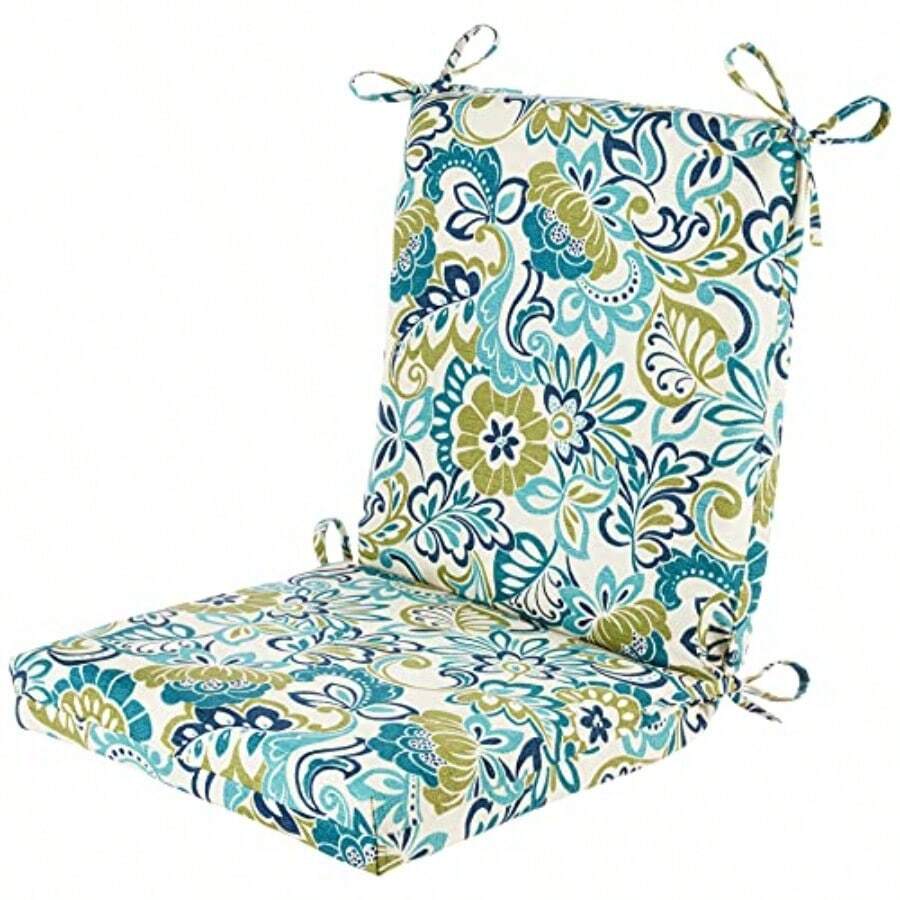 Pillow Perfect Outdoor/Indoor Zoe Mallard Squared Corners Chair Cushion - Azul - Ver 1