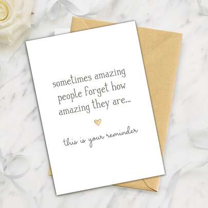 1 Inspirational Minimalist Greeting Card With Envelope | Encouragement, Support, And Positive Affirmations For Birthdays, Friendship Day, Congratulations, And Good Luck