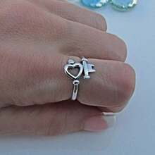 1 Elegant Bohemian Heart Ring - Women's Romantic Ring Suitable For Valentine's Day Daily Wear, Mother's Day Gift Choice - Silver - View 4