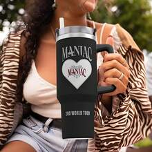 1 chiếc cốc giữ nhiệt chân không bằng thép không gỉ 40oz/20oz - Thiết kế cửa sổ hình trái tim, hai màu tùy chọn, cách nhiệt chân không hai lớp, có tay cầm và ống hút, chống rò rỉ, đồ sưu tầm dành cho fan SKZ, lý tưởng cho trường học, du lịch, thể thao và làm quà tặng Ngày Valentine (giữ nóng và lạnh) - Nhiều màu - Xem 15