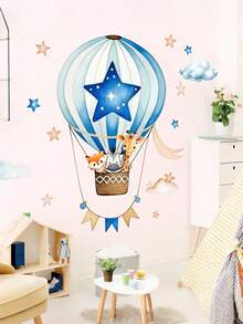 卡通气球动物星星云朵墙贴，适用于儿童房、婴儿房，创意自粘防水可移除贴纸 - 彩色 - 查看 6