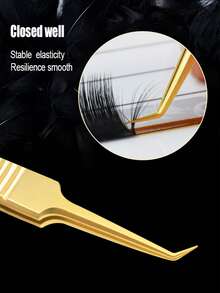 NAGARAKU Gold Tweezer For False Eyelashes, N07 Eyelash Tool, Clip, Eyelash Trimming, Eyelash Grafting, Eyelash Curler , High-Precision Tweezer Makeup - Champagne - View 4