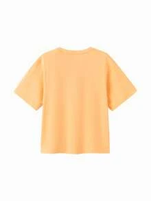 Balabala Tween Girl Boys & Girls Summer Quick-Dry Short Sleeve T-Shirt - Orange - View 3