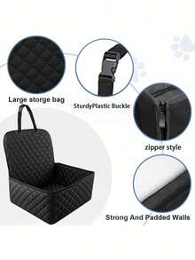 1pc Reinforced Dog Car Seat - Strengthened Side Protection Suitable For Small To Medium Dogs, Waterproof Booster Seat For Rear And Front Seats, Fits All Cars, SUVs, Trucks - Multicolor - View 6