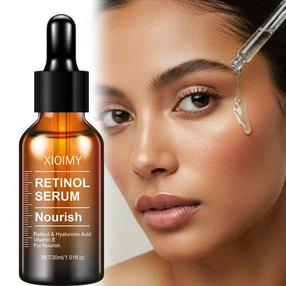 Xioimy 30毫升视黄醇和玻尿酸面部精华液，滋养保湿，长效补水，柔嫩细致肌肤，适合干性肌肤，面部护理