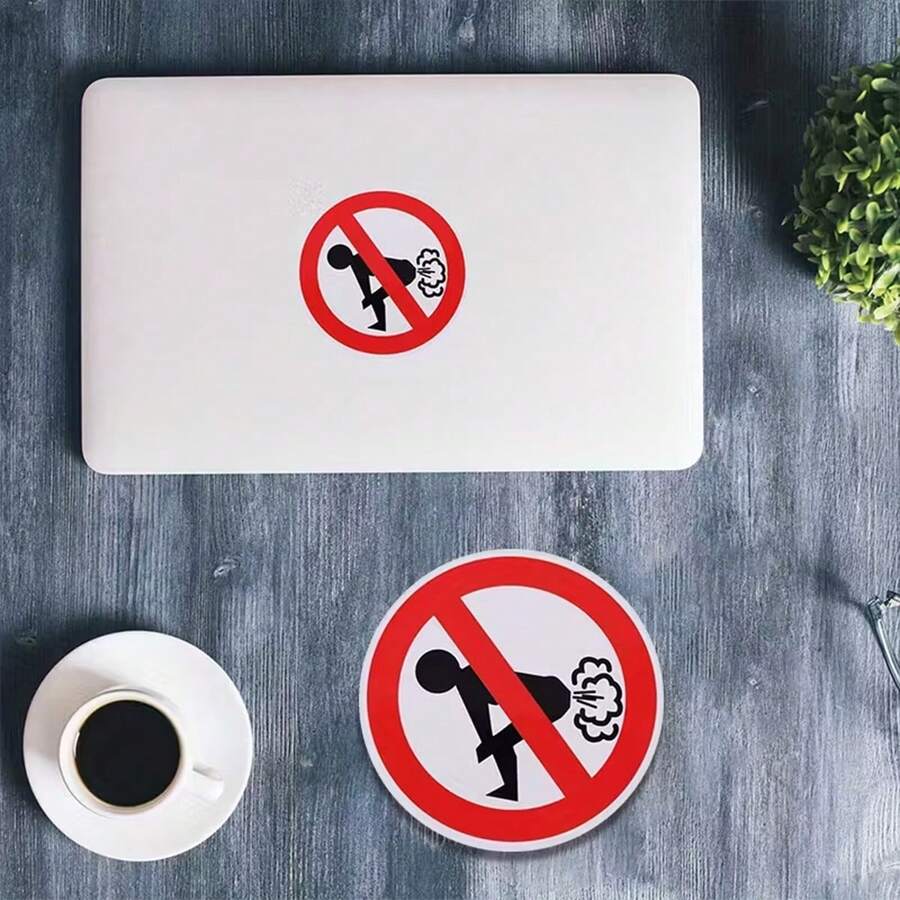 Funny "No Farting" Home/Car Sticker, Durable, Easy To Stick, Car Sticker, Bumper Sticker, Suitable For Laptop, Water Bottle, Phone, Car Decor