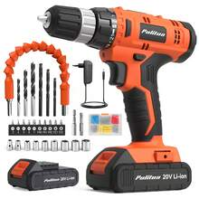 FADAKWALT 20V Cordless Drill Set With 40pcs Bits 30N Torque 21+1 Settings 3/8 Inch Keyless Chuck 2.0Ah Li Ion Battery LED Light For Home DIY Furniture Repair Christmas Gift - 查看 6