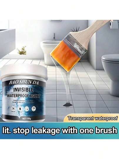 1pc Transparent Waterproof Glue Transparent Waterproof Paint Toilet Balcony Smashing Brick Roof Leak Proof Glue Suitable For Various Wall Window Sills And All Scenarios Requiring Waterproofing On Each Layer